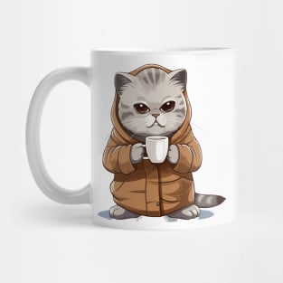 Scottish Fold Cat Drinking Coffee Mug